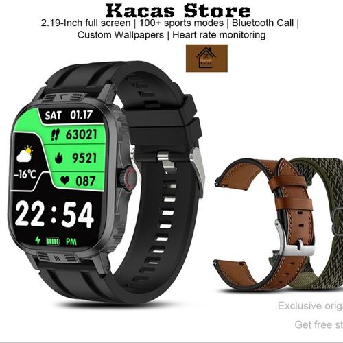 SmartWatch Pria/Wanita Full Screen Bluetooth Call Custom  Wallpapers Heart rate monitoring Jam Tangan Pria Wanita khaki di  Kacas