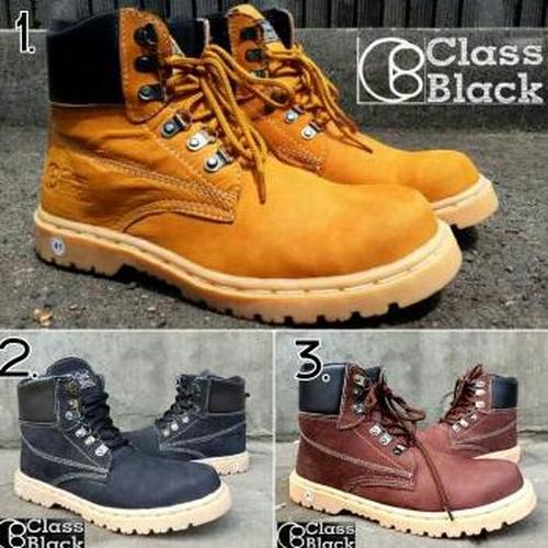Sepatu Inclass Jual Sepatu safety boot kulit asli Class Black original Sepatu kerja ...