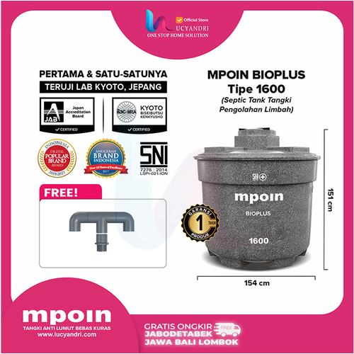 Jual Tangki Septik Tank MPOIN BIOPLUS 1600 Kapasitas 1600 Liter - Black ...