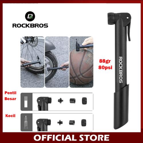 Pompa Tascabile Portatile ROCKBROS Con Cricchetto 120PSI AV/FV Pompa Per Pneumatici Ultraleggera In Lega Di Alluminio Gonfiatore Pompa Per Pneumatici Da Ciclismo - Foto 5