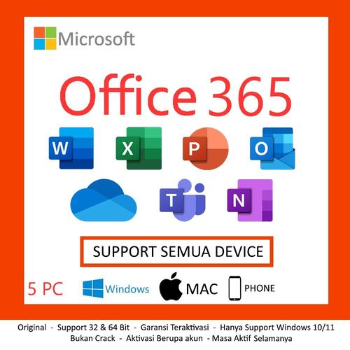 Jual Microsoft Office 365 Original 1 User 5 Device for Win Mac ios Ipad