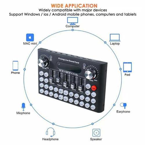 Jual Woopower Mixer USB Sound Card Amplifier Live Broadcast Recording