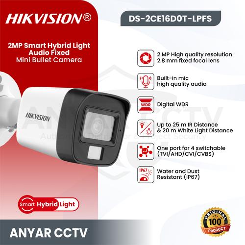Promo HIKVISION DS-2CE16D0T-LPFS 2MP Smart Hybrid Light Audio Bullet Camera  di Anyar Cctv Tokopedia