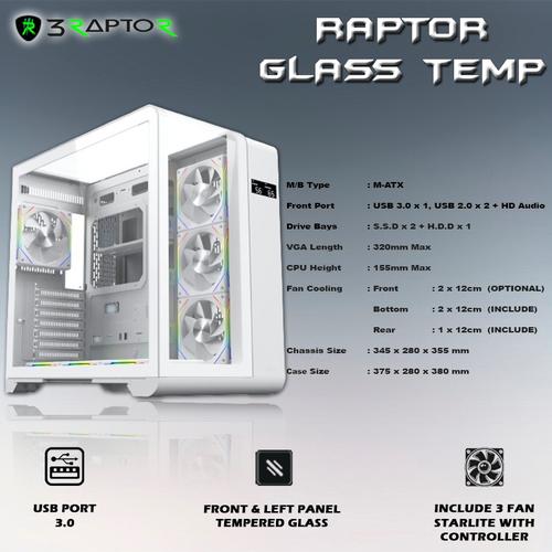 Casing Raptor Phantom Jual CASING RAPTOR GLASS TEMP INCLUDE 3 FAN - Putih - Jakarta Pusat ...