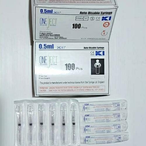 Produk Oneject Promo ONEJECT 0,5ML SPUIT SYRINGE ONE JECT 0,5ML/CC JARUM SUNTIK ...