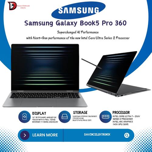 Jual SAMSUNG GALAXY BOOK5 PRO 360 2-IN-1 LAPTOP ULTRA 7-256V 16GB