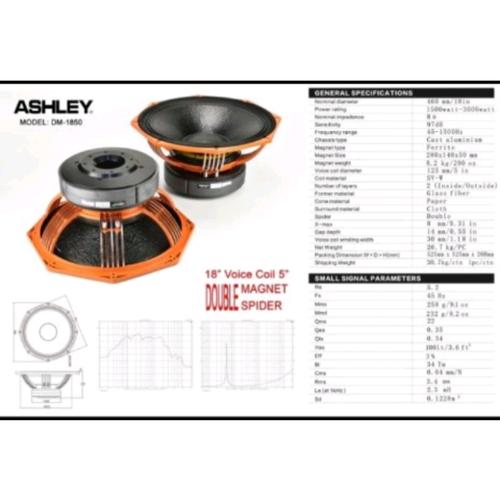 Jual Speaker Component Ashley Double Magnet 18 Inch DM1850