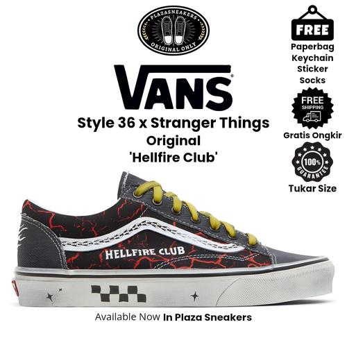 Sepatu Vans Style 36 x Stranger Things Hellfire Club Pria Wanita Sneakers  Original di Plaza Sneakers Tokopedia