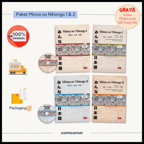 Jual Terbaru [Ori] Paket Minna No Nihongo 1 Dan 2 Jepang + Cd Dan