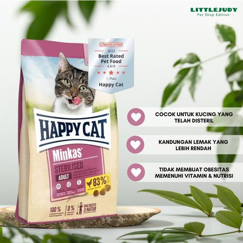 Jual Happy Cat Minkas Sterilised Poultry 500g Cat Food Makanan