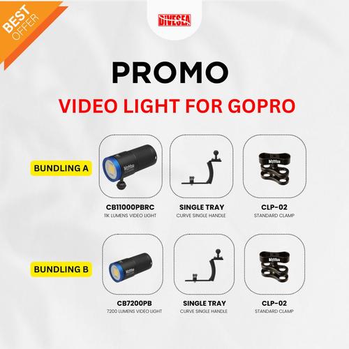 Jual [PROMO] BUNDLING UNDERWATER VIDEO LIGHT FOR GOPRO 11,000