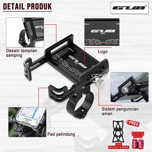 Jual GUB P11 Phone Holder Rotate 360 Full Aluminium Aloy Dudukan Ponsel