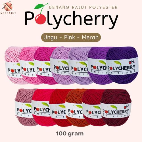 Jual Benang Rajut Polycherry Polyester 100 gram - Ungu Pink Merah ...