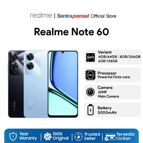 Promo Realme Note 60 RAM 4GB/64GB 6/128GB 8GB/256GB - Garansi Resmi ...