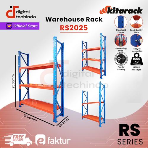 Promo KITARACK RS2025 Warehouse Rack Heavy Duty 2.5 Meter Rak Gudang 1. ...