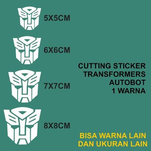 Promo Cutting Sticker Transformers Autobot 1warna Stiker Transformer ...