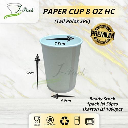 Jual Paper Hot Cup White|Gelas Kertas Putih Panas 8 Oz TANPA tutup - 50 ...