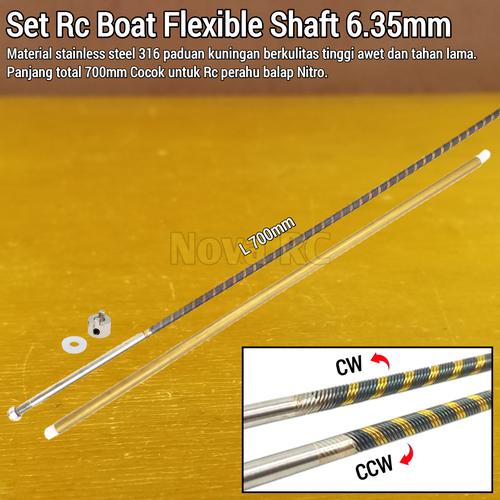 Jual Rc boat shaft Flexible 6.35mm panjang 700mm CW/CCW kuningan ...