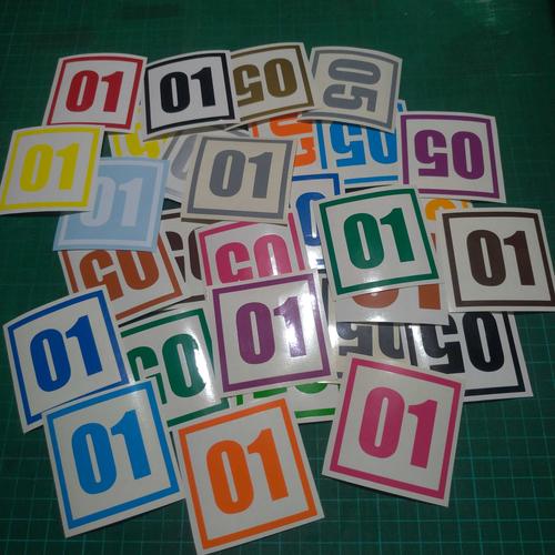 Jual STICKER HURUF / ANGKA DLM KOTAK UK 7 cm BAHAN STIKER ORACAL GLOSSY ...