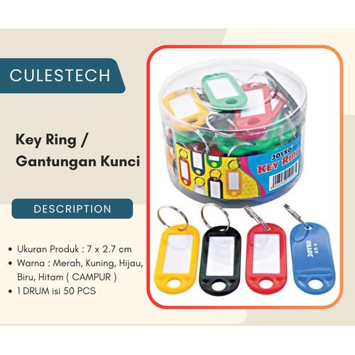 Jual Key Ring isi 50 Gantungan kunci Name tag label kunci Joyko KR 8 ...