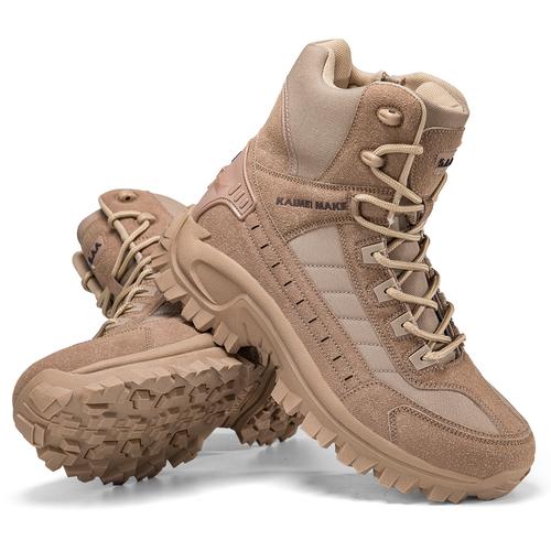 Sepatu Gunung Kaimei Make #806 Beige Shoes Work Utility Footwear  Military Tactical Mens Army Outdoor Sports Camping Hiking Work Combat Lace  Up
