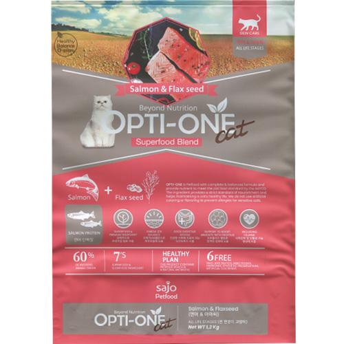 Jual OptiOne Organic Cat Salmon & Flax Seed Cat Food 1,2kg Jakarta
