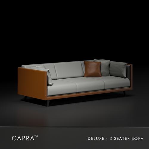 Promo CAPRA DELUXE SERIES Modern Minimalist Leather Sofa • Premium