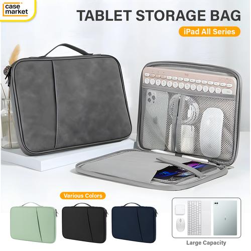 iPad 10 Pro Air 11 13 M4 M3 M2 M1 inch Pouch Bag  Storage Tas Sleeve Organizer Cover Lambskin Premium Oxford Leather Pink,  12