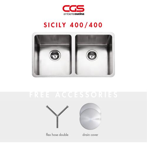 Promo Kitchen Sink Bak Cuci Piring Stainless Steel 2 Lubang CGS SICILY
