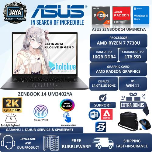 Jual Laptop Asus Zenbook 14 UM3402YA AMD Ryzen 5 7530U Ram 8GB 1TB SSD