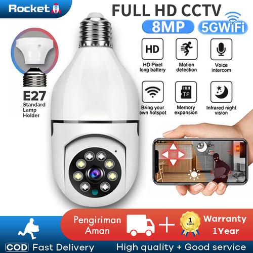 Jual V380 PRO CCTV Wifi IP Kamera Lampu HD 8MP 360 PTZ Anti Air - CCTV+ ...