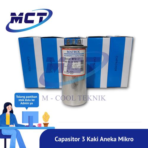 Jual Capasitor / Kapasitor 3 Kaki AC Matrix + 1,5 | Running Capasitor ...