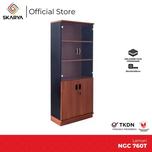 Promo Lemari Arsip Kantor Lemari Kayu Rak Arsip Dengan Kaca NGC 760T ...
