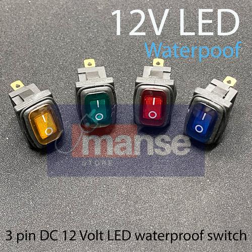 Jual Saklar Waterproof Kecil Lampu DC 12V 3 Pin On Off / Rocker Switch ...