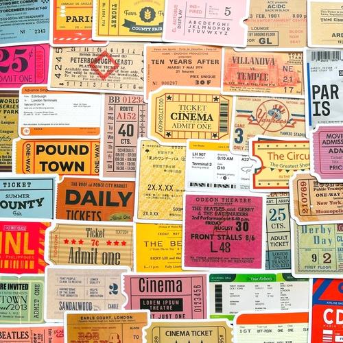 Sticker Tag Koper Promo Sticker Koper 1 Set 50 Pcs Motif Vintage Retro World Tikets ...