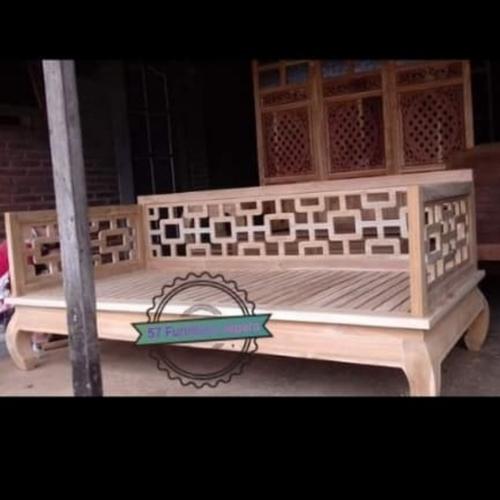 Jual custom bale bale kursi kayu jati simpel moderen finishing duco