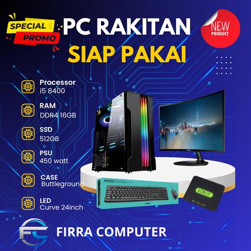 Promo PC KOMPUTER RAKITAN CORE I5 8400 RAM 16GB SSD 512GB LED 24 INCH ...