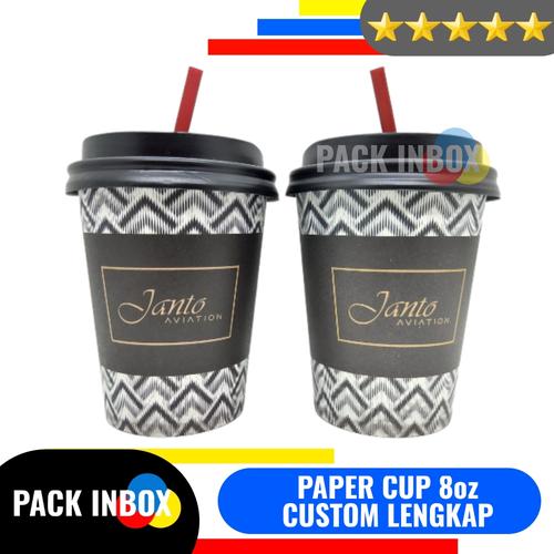Jual PAPER CUP 8oz CUSTOM DESAIN SABLON PAPER CUP 8 oz CUSTOM DESAIN ...