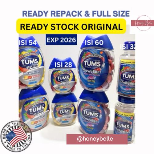 Promo TUMS GAS RELIEF ULTRA CHEWY BITES ASAM LAMBUNG ORIGINAL