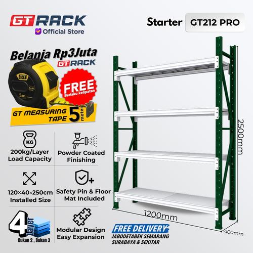 Promo RAK GUDANG BESI GT RACK GT212 PRO– WAREHOUSE RACK 200KG TINGGI 4 ...