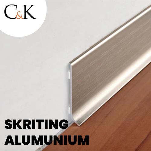 Jual LIS PLINT ALUMUNIUM 2,5 FLOOR SKIRTING ALUMUNIUM 6cm Jakarta