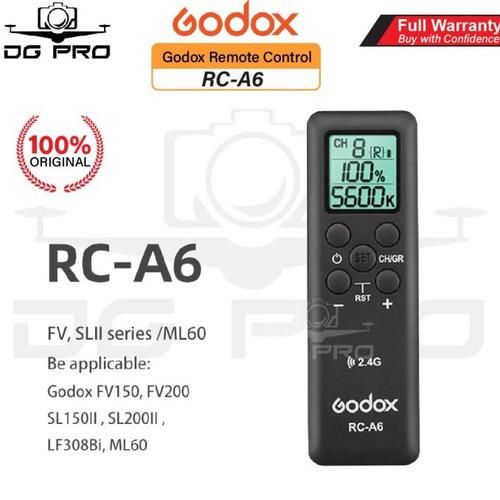 Jual Godox Remote Control Rc-A6 Rca6 Rc A6 Sl150 Ii , Sl200 Ii, Ml60 ...