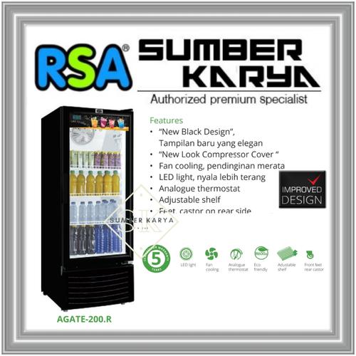 Promo RSA Show Case AGATE 200R Kapasitas 207 L 170 Watt 3 Rak Hitam ...