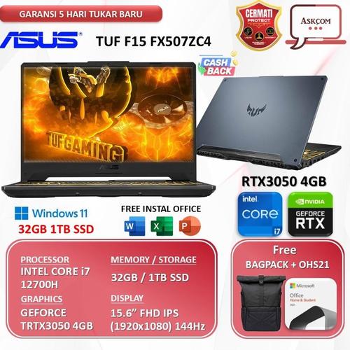 Jual [BEST QUALITY] LAPTOP GAMING ASUS TUF F15 FX507ZC4 CORE I7 12700H