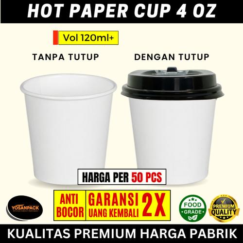 Jual Paper cup 4 oz / 120ml dengan Tutup - Paper Cup dengan Tutup - Kab ...