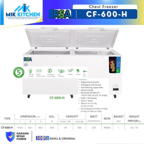 Jual RSA CHEST FREEZER CF-600-H / CF 600 H / CF600H - Jakarta Barat ...