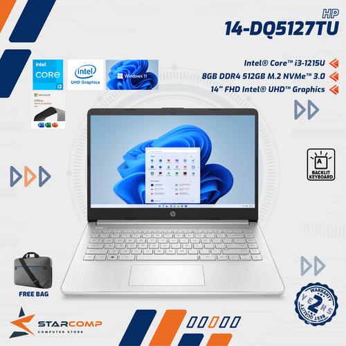 HP 14 DQ5127TU I3 1215 RAM 8GB SSD 512GB W11+OHS 14.0FHD BACKLIT 2YEAR