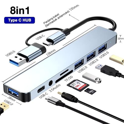 Promo 8 in 1 USB HUB 3.0 Type C Ke Usb Converter adapter USB HUB Type-C ...