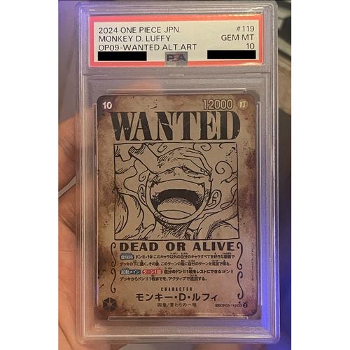 2024 ONE PIECE WANTED ALT ART モンキー・D・ルフィ PSA10】 モンキー