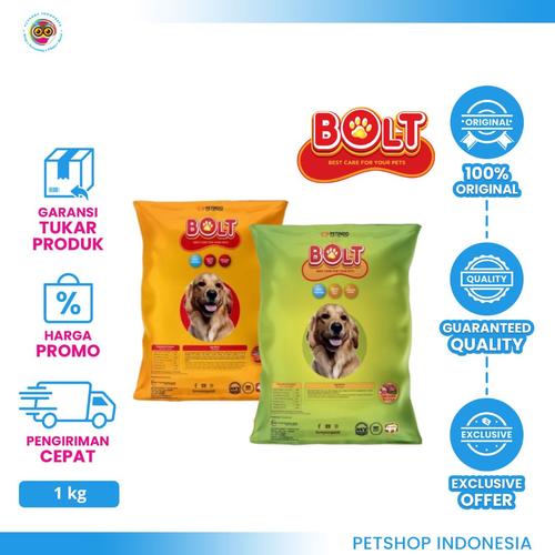 Jual BOLT Dog Food ( Repack ) 1 kg - Makanan Kering Anjing Beef Lamb ...